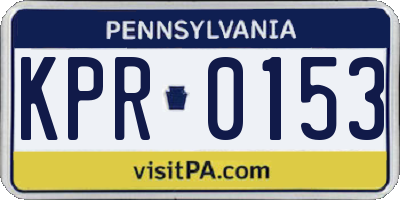 PA license plate KPR0153