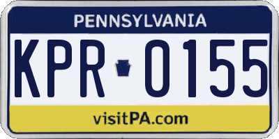 PA license plate KPR0155