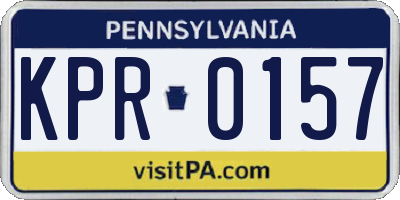 PA license plate KPR0157