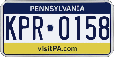 PA license plate KPR0158