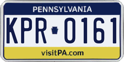 PA license plate KPR0161