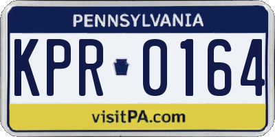PA license plate KPR0164