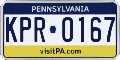 PA license plate KPR0167