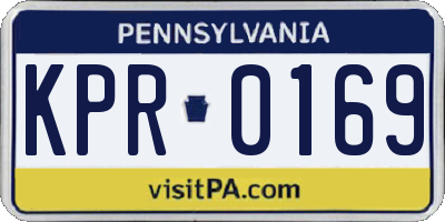 PA license plate KPR0169