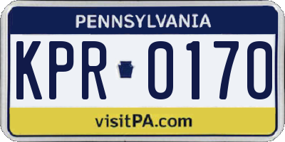 PA license plate KPR0170
