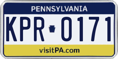 PA license plate KPR0171