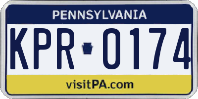 PA license plate KPR0174