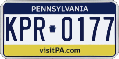 PA license plate KPR0177
