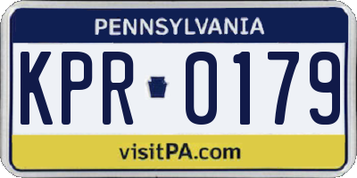 PA license plate KPR0179