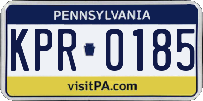 PA license plate KPR0185