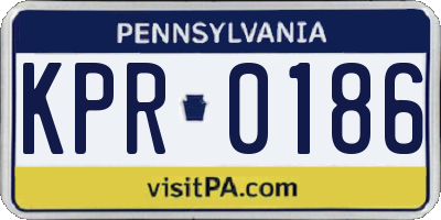 PA license plate KPR0186