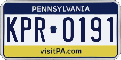 PA license plate KPR0191