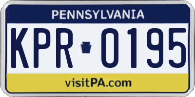 PA license plate KPR0195