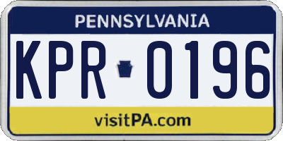 PA license plate KPR0196
