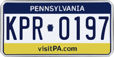 PA license plate KPR0197