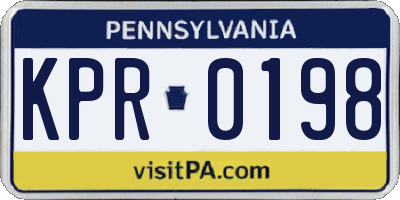 PA license plate KPR0198