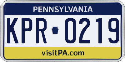 PA license plate KPR0219