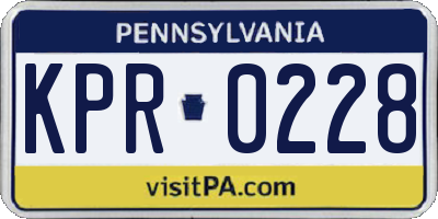 PA license plate KPR0228
