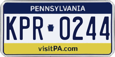 PA license plate KPR0244