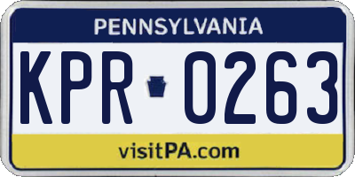 PA license plate KPR0263
