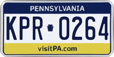 PA license plate KPR0264