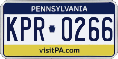 PA license plate KPR0266