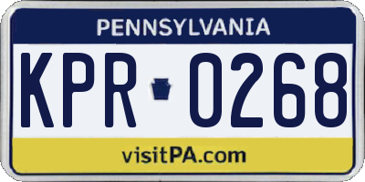 PA license plate KPR0268