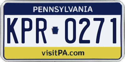 PA license plate KPR0271
