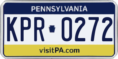 PA license plate KPR0272