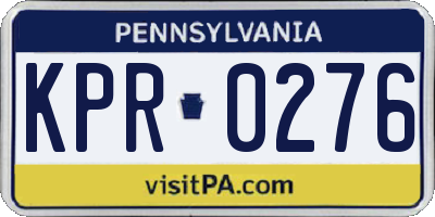 PA license plate KPR0276