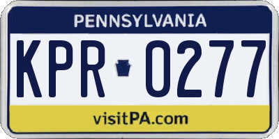 PA license plate KPR0277