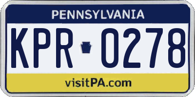 PA license plate KPR0278