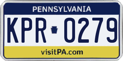 PA license plate KPR0279