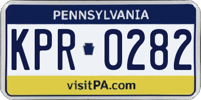 PA license plate KPR0282