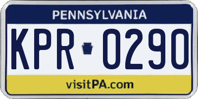PA license plate KPR0290