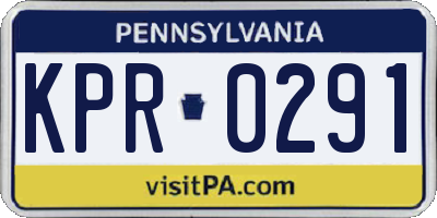 PA license plate KPR0291