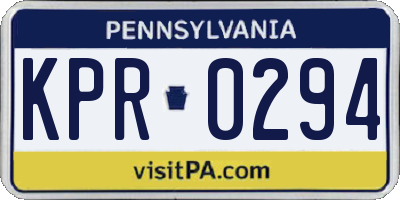 PA license plate KPR0294