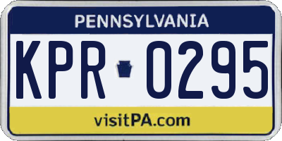 PA license plate KPR0295