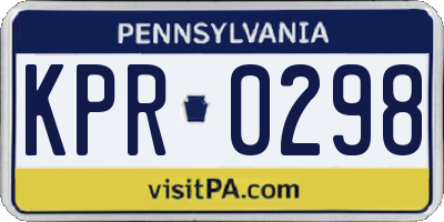PA license plate KPR0298