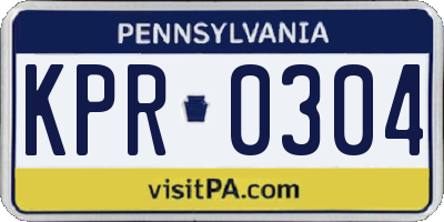 PA license plate KPR0304