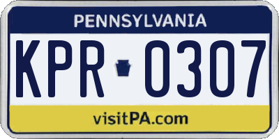 PA license plate KPR0307