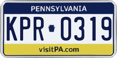 PA license plate KPR0319