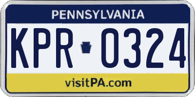 PA license plate KPR0324