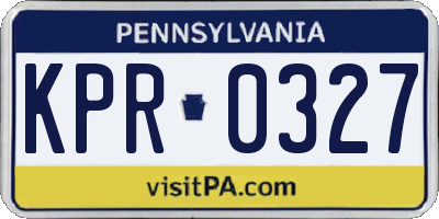 PA license plate KPR0327