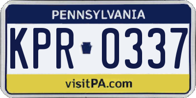 PA license plate KPR0337