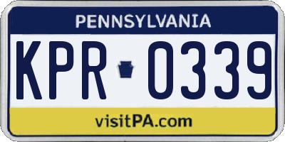 PA license plate KPR0339
