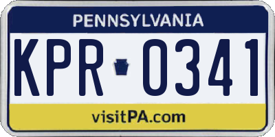 PA license plate KPR0341