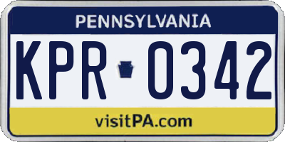 PA license plate KPR0342
