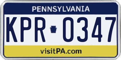 PA license plate KPR0347