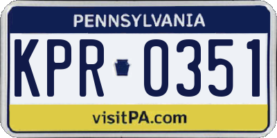 PA license plate KPR0351